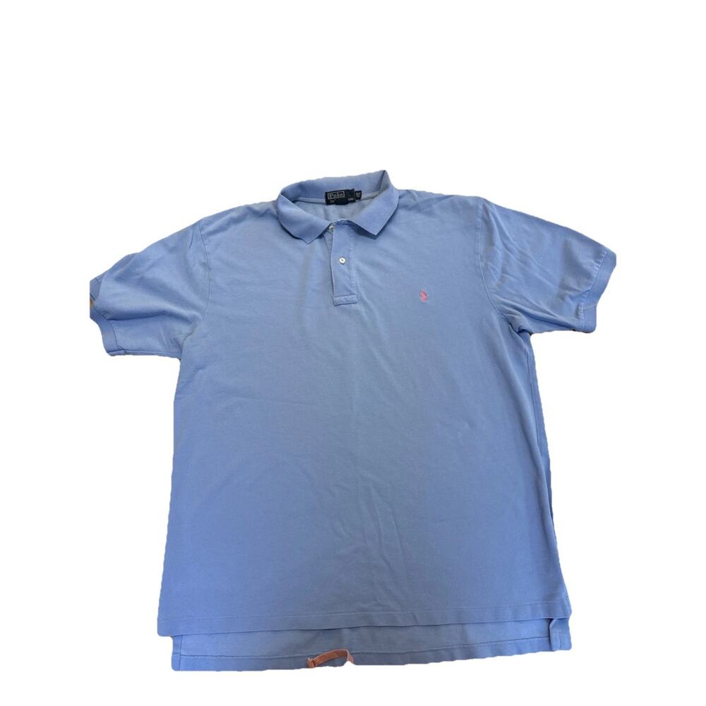 Ralph Lauren Polo Shirt Men's Big & Tall (XLT)Light Blue Preppy Pink Pony Classy